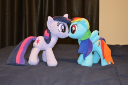 Size: 6016x4000 | Tagged: artist needed, safe, rainbow dash, twilight sparkle, g4, female, irl, lesbian, photo, plushie, ship:twidash, shipping