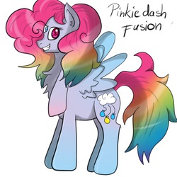 Size: 512x512 | Tagged: safe, pinkie pie, rainbow dash, pegasus, ponytaur, taur, g4, crossover, fusion, fusion:pinkiedash, multiple limbs, pegataur