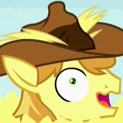 Size: 1058x1058 | Tagged: safe, screencap, braeburn, earth pony, pony, appleoosa's most wanted, g4, close-up, faic, hay, hayburn, male, open mouth, silly, silly pony, solo, stallion, wavy mouth, wide eyes