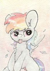 Size: 676x972 | Tagged: safe, artist:slightlyshade, rainbow dash, g4, female, solo, tongue out, traditional art
