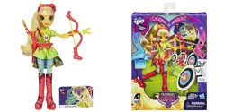 Size: 2048x1024 | Tagged: safe, applejack, equestria girls, g4, my little pony equestria girls: friendship games, doll, equestria girls logo, female, irl, photo, toy