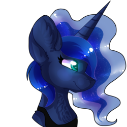 Size: 1000x1000 | Tagged: safe, artist:xxniightwiing, princess luna, g4, ear fluff, female, simple background, smiling, solo, transparent background