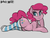 Size: 800x600 | Tagged: safe, artist:phurie edits, edit, pinkie pie, earth pony, pony, g4, adorasexy, backbend, belly button, clothes, colored pupils, cute, diapinkes, draw me like one of your french girls, female, gray background, lying down, mare, sexy, simple background, smiling, socks, solo, striped socks, thigh highs