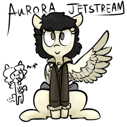 Size: 600x600 | Tagged: safe, artist:whydomenhavenipples, oc, oc only, oc:aurora jetstream, pegasus, pony, bomber jacket, clothes, cute, horses doing horse things, neigh, sitting, solo, wings