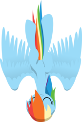 Size: 2647x3932 | Tagged: safe, artist:zacatron94, rainbow dash, g4, eyes closed, falling, female, high res, lineless, simple background, solo, transparent background, upside down