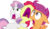 Size: 6000x3500 | Tagged: safe, artist:magister39, apple bloom, scootaloo, sweetie belle, appleoosa's most wanted, g4, my little pony: friendship is magic, absurd resolution, cutie mark crusaders, scared, screaming, simple background, transparent background, vector