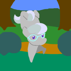 Size: 300x300 | Tagged: safe, artist:caitsith511, silver spoon, g4, animated, cute, dancing, female, outdoors, pointy ponies, silverbetes, solo, standing on two hooves