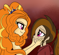 Size: 740x691 | Tagged: dead source, safe, artist:wubcakeva, adagio dazzle, oc, oc:cupcake slash, equestria girls, g4