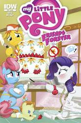 Size: 791x1200 | Tagged: safe, artist:amy mebberson, idw, carrot cake, cup cake, pumpkin cake, rarity, g4, cover, this will end in tears