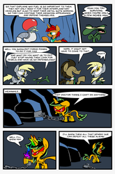 Size: 1265x1920 | Tagged: safe, artist:joeywaggoner, derpy hooves, doctor whooves, time turner, oc, oc:sparky sue, oc:tick tock, pony, g4, comic, male, stallion, tumblr, tumblr comic