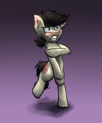 Size: 1280x1548 | Tagged: safe, artist:marsminer, oc, oc only, oc:keith, pony, blushing, covering, embarrassed, embarrassed nude exposure, exposed, humiliation, naked rarity, nudity, solo