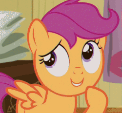 Size: 380x352 | Tagged: safe, screencap, scootaloo, bloom & gloom, g4, animated, female, solo