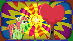 Size: 1920x1080 | Tagged: safe, artist:cheezedoodle96, artist:mr-kennedy92, artist:thebosscamacho, tree hugger, earth pony, pony, g4, make new friends but keep discord, cutie mark, female, mare, psychedelic, tree, vector, wallpaper