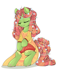 Size: 1050x1400 | Tagged: safe, artist:dragonfoxgirl, tree hugger, earth pony, pony, g4, make new friends but keep discord, clothes, cute, dress, eyes closed, female, flower, huggerbetes, mare, simple background, solo, transparent background