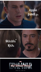 Size: 423x734 | Tagged: safe, idw, friendship is magic #30, g4, my little pony: friendship is magic (idw), spoiler:comic, captain america, captain america: civil war, exploitable meme, image macro, iron man, marvel, marvel cinematic universe, marvel civil war, meme, tony stark