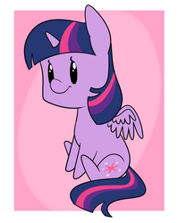 Size: 1280x1605 | Tagged: safe, artist:estrill, twilight sparkle, alicorn, pony, g4, chibi, female, mare, sitting, smiling, solo, twilight sparkle (alicorn)