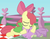 Size: 522x408 | Tagged: safe, artist:toucanldm, apple bloom, spike, g4, batman meets my little pony, female, male, picnic blanket, ship:spikebloom, shipping, spikelove, straight, youtube link