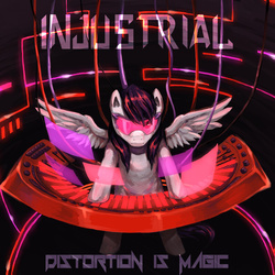 Size: 1200x1200 | Tagged: safe, artist:audrarius, oc, oc only, oc:injustrial, album cover, hmd, music