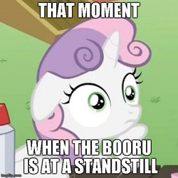 Size: 490x490 | Tagged: safe, sweetie belle, derpibooru, g4, exploitable meme, female, image macro, meme, meta, solo, sudden clarity sweetie belle