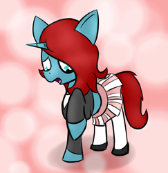 Size: 1400x1440 | Tagged: safe, artist:starry5643, oc, oc only, oc:starry gaze, pony, clothes, crossdressing, cute, explicit source, femboy, male, midriff, schoolgirl, shoes, skirt, solo, stallion, stockings, trap
