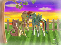 Size: 2000x1500 | Tagged: safe, artist:izelyca, fluttershy, rainbow dash, g4, female, lesbian, ship:flutterdash, shipping