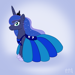 Size: 1000x1000 | Tagged: safe, artist:phallen1, princess luna, g4, 30 minute art challenge, clothes, dress, earring, female, piercing, solo