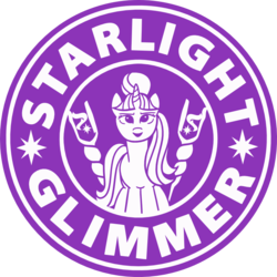 Size: 800x800 | Tagged: safe, artist:cwossie, starlight glimmer, g4, female, logo, logo parody, solo, starbucks