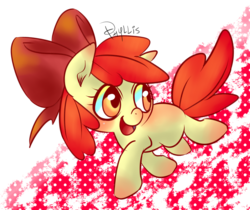 Size: 800x673 | Tagged: safe, artist:phyllismi, apple bloom, earth pony, pony, g4, adorabloom, cute, female, filly, looking back, pixiv, solo