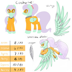 Size: 1024x1024 | Tagged: safe, artist:sellyluvsart, oc, oc only, oc:emily, pegasus, pony, blade, power ponies oc, reference sheet, weapon, wingblade