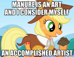 Size: 648x500 | Tagged: safe, screencap, applejack, smart cookie, g4, dirt, image macro, manure, meme, shakespearean insults