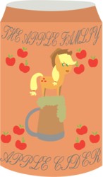 Size: 550x943 | Tagged: safe, artist:videogamehunter, applejack, g4, apple, apple cider, apple famliy, can, pointy ponies, simple background, transparent background