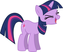 Size: 7610x6287 | Tagged: safe, artist:emedina13, twilight sparkle, pony, unicorn, g4, sonic rainboom (episode), absurd resolution, cheering, eyes closed, female, flutteryay, mare, simple background, solo, transparent background, unicorn twilight, vector, yay