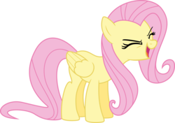 Size: 9313x6544 | Tagged: safe, artist:emedina13, fluttershy, pegasus, pony, g4, sonic rainboom (episode), absurd resolution, cheering, eyes closed, female, flutteryay, mare, simple background, transparent background, vector, yay