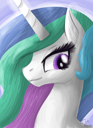 Size: 1711x2353 | Tagged: safe, artist:inkrose98, princess celestia, g4, female, portrait, solo