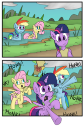Size: 955x1430 | Tagged: dead source, safe, artist:jittery-the-dragon, fluttershy, rainbow dash, twilight sparkle, alicorn, pony, g4, :t, behaving like a bird, belly button, comic, crying, d:, derp, female, flutterbitch, glare, honk, mare, open mouth, out of frame, pegaduck, rainbow douche, sandwich, smiling, swimming, twilight sparkle (alicorn), wide eyes