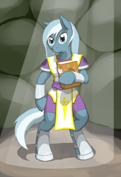 Size: 699x1024 | Tagged: safe, artist:omnifob, oc, oc only, pony, semi-anthro, bipedal, book, clothes, solo