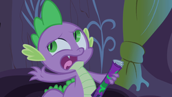 Size: 1280x720 | Tagged: safe, screencap, spike, g4, power ponies (episode), comic book, male, solo