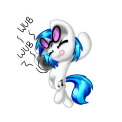 Size: 1000x1000 | Tagged: safe, artist:sweettots, dj pon-3, vinyl scratch, pony, g4, bipedal, boombox, chibi, cute, simple background, transparent background, wub