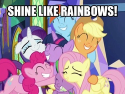 Size: 606x455 | Tagged: safe, screencap, applejack, fluttershy, pinkie pie, rainbow dash, rarity, spike, twilight sparkle, equestria girls, g4, my little pony equestria girls: rainbow rocks, image macro, mane seven, mane six, meme, twilight sparkle (alicorn)