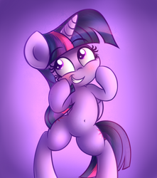 Size: 2300x2600 | Tagged: safe, artist:heavymetalbronyyeah, twilight sparkle, alicorn, pony, g4, belly button, bipedal, blushing, both cutie marks, cute, female, high res, mare, solo, twiabetes, twilight sparkle (alicorn)