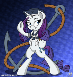 Size: 759x800 | Tagged: safe, artist:arthur9078, artist:dfectivedvice, rarity, pony, g4, anchor, bipedal, female, sailor, solo