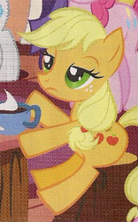 Size: 232x372 | Tagged: safe, official comic, applejack, pinkie pie, rarity, g4, save dj-pon3's show, sitting, unamused