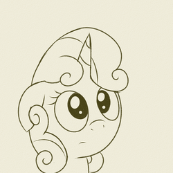 Size: 1200x1200 | Tagged: safe, artist:dtcx97, sweetie belle, g4, grayscale, monochrome