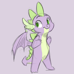 Size: 1224x1224 | Tagged: safe, artist:ebonytails, spike, g4, cute, hilarious in hindsight, male, solo, spikabetes, spike can fly, winged spike, wings