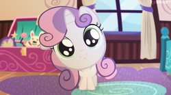 Size: 2621x1462 | Tagged: safe, artist:rainihorn, sweetie belle, pony, g4, cute, diasweetes, female, imminent boop, looking at you, solo, weapons-grade cute