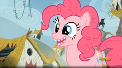 Size: 1661x932 | Tagged: safe, screencap, pinkie pie, g4, the lost treasure of griffonstone, broken teeth, teeth