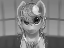 Size: 1600x1200 | Tagged: safe, artist:chickhawk96, rainbow dash, pony, g4, :3, female, gem, grayscale, monochrome, solo