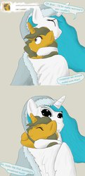 Size: 622x1283 | Tagged: safe, artist:firefanatic, princess celestia, g4, cuddlestia, hug