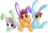 Size: 1280x853 | Tagged: safe, artist:osakaoji, apple bloom, scootaloo, sweetie belle, earth pony, pegasus, pony, unicorn, g4, bunny bloom, bunny costume, bunny ears, clothes, costume, cutie mark crusaders, female, filly, foal, trio, trio female