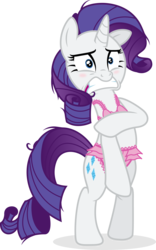 Size: 4050x6476 | Tagged: safe, artist:bb-k, artist:yanoda, rarity, pony, unicorn, g4, make new friends but keep discord, absurd resolution, assisted exposure, bipedal, blushing, bra, bra on pony, clothes, clothing theft, covering, embarrassed, embarrassed underwear exposure, female, frilly underwear, humiliation, lingerie, mare, naked rarity, panties, pink underwear, simple background, solo, transparent background, underwear, vector